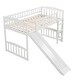 preview thumbnail 8 of 10, Twin Size Loft Bed with Slide and Ladder White Finish for Kids' Bedroom Fun