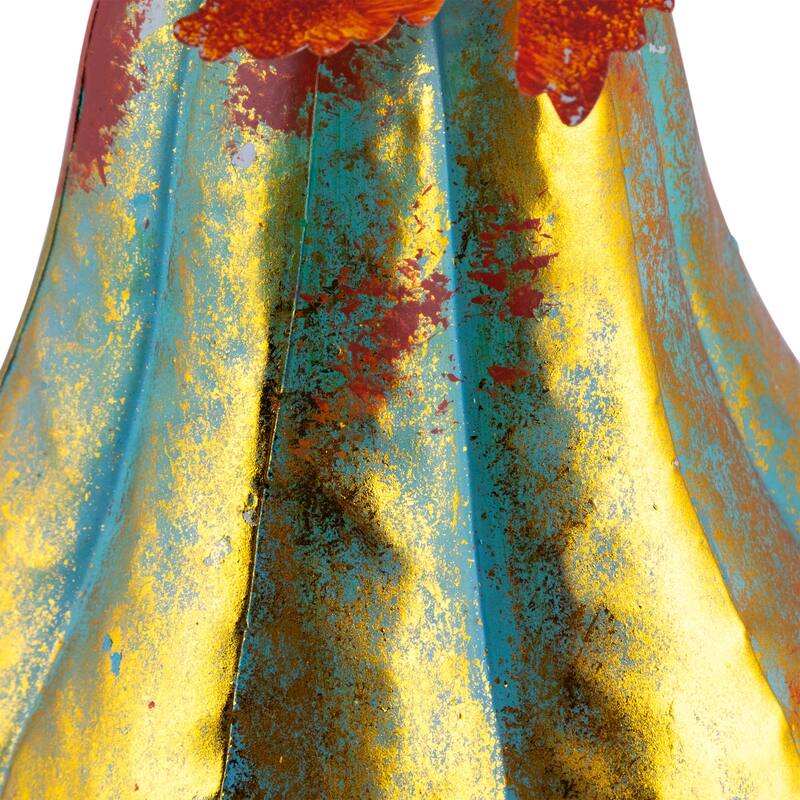 Gourd Metal Fall Harvest Decoration - 14" - Gold and Orange