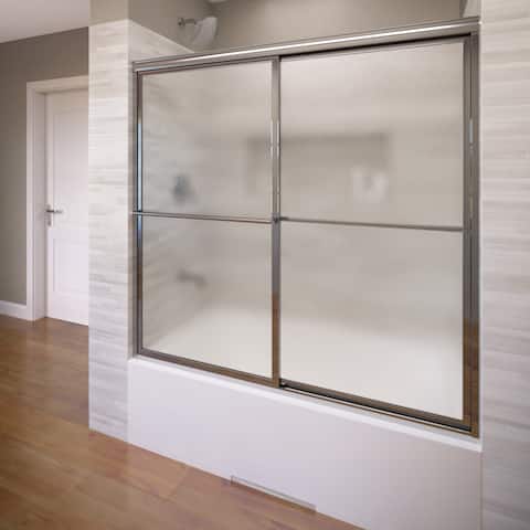 Basco Basco Deluxe 56" High x 59" Wide Bypass Framed Tub Door with - Chrome