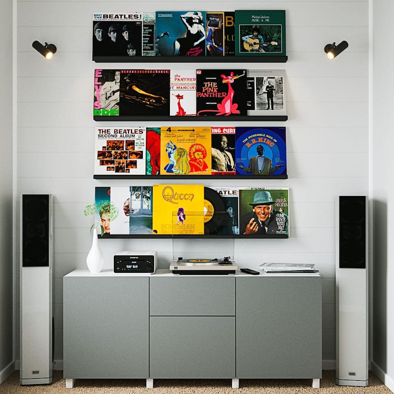 Wallniture Boston 46" Floating Shelves for Wall, Picture Ledge (Set of 4)