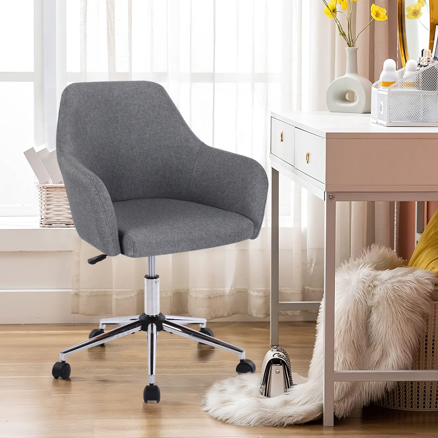 Serta Leighton Modern Fabric & Memory Foam Home Office Chair Soft