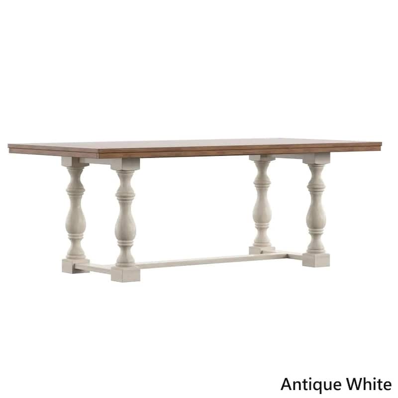 Eleanor 78-inch Oak Dining Table with Turned Leg Trestle Base by iNSPIRE Q Classic