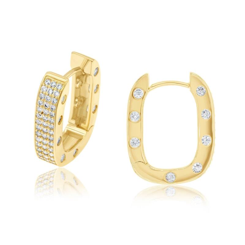 SHYMI Chunky Pave Horseshoe Hoops - Gold