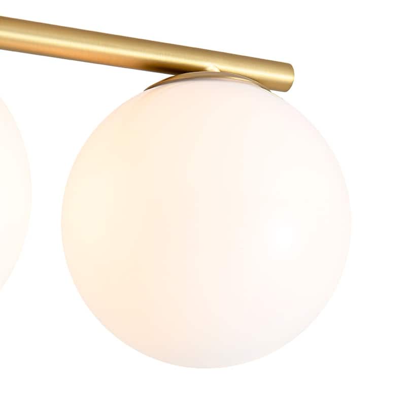 Modern 3-Light Opal Glass Globe Semi Flush Mount Ceiling Light