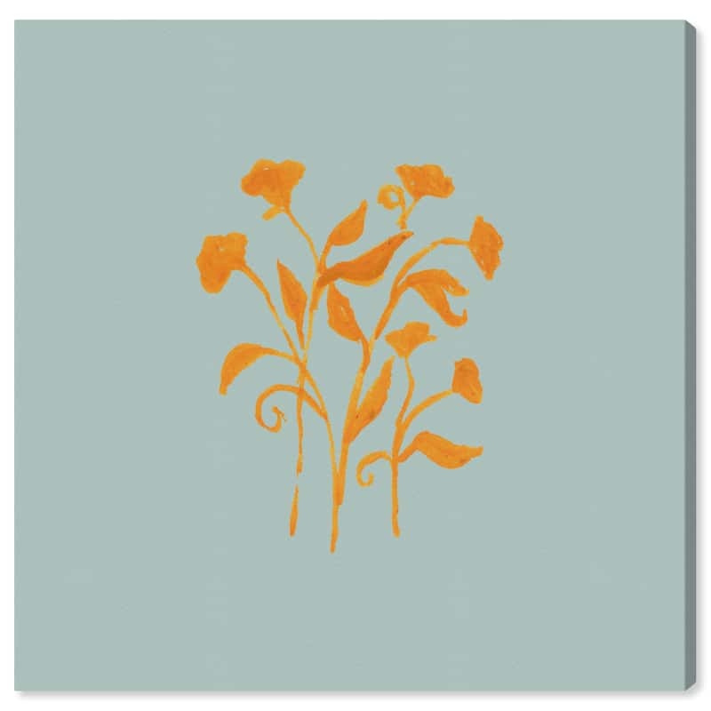 Wynwood Studio Canvas Floral and Botanical Ochre Eleganza Green and Mint Green Tropical Wall Art Canvas Print