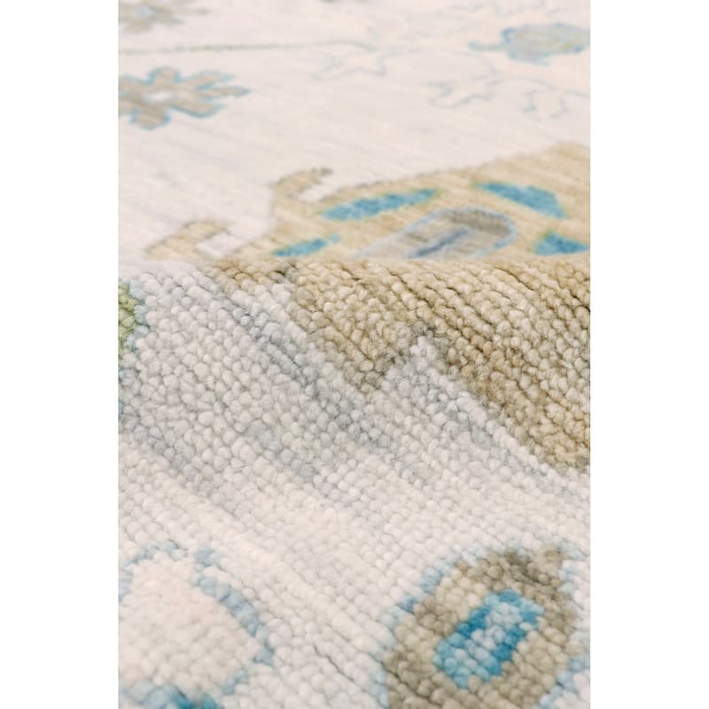 Pasargad Home Oushak Hand-Knotted Wool Ivory Area Rug - 10' 2'' X 14' 5''