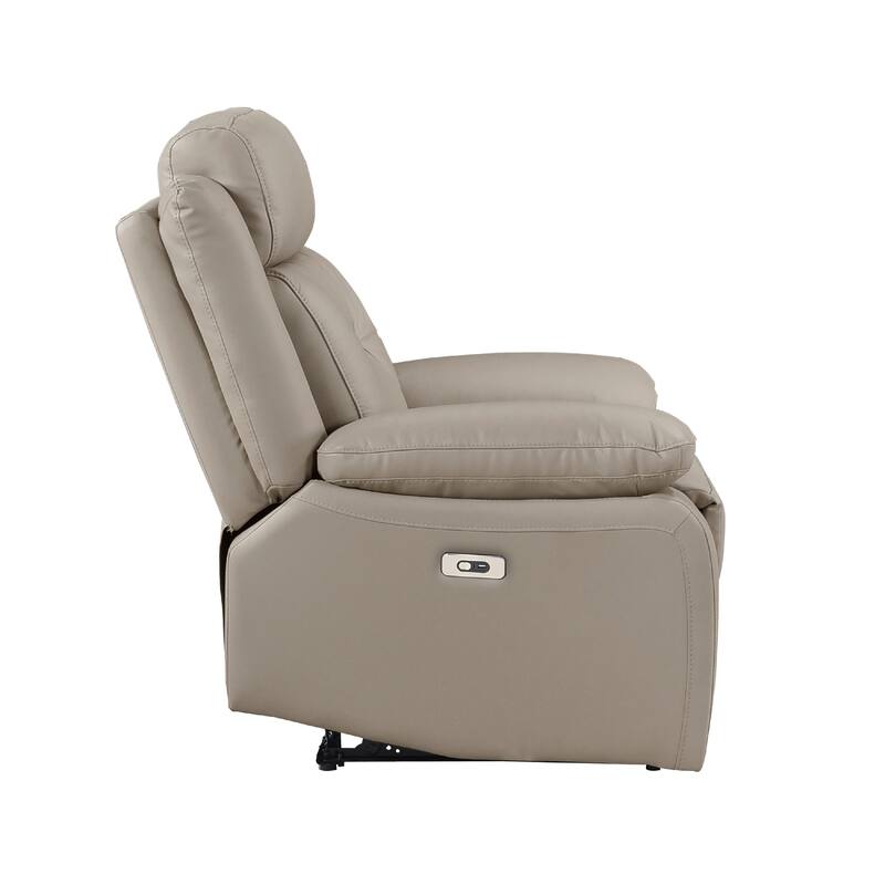 Conia Power Reclining Chair, Soft Latte Beige Leather, USB Charger