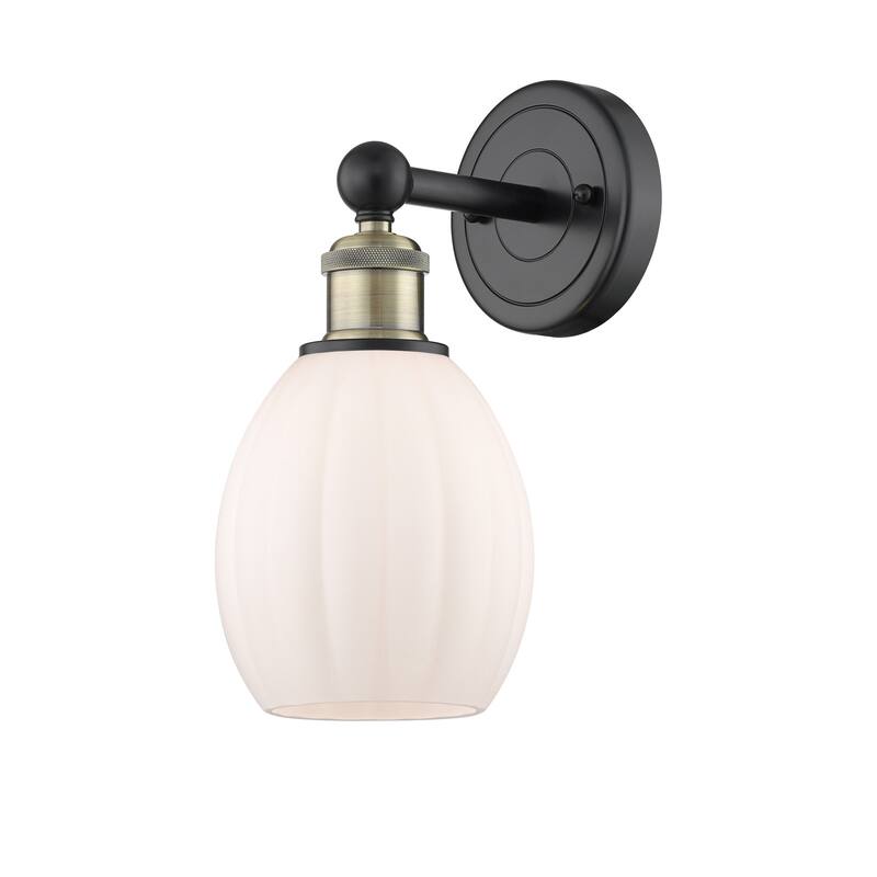 Innovations Lighting 616-1W-13-6 Eaton Sconce Eaton 13" Tall Wall - Black Antique Brass / Matte White