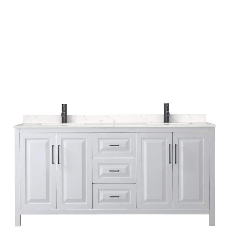 Daria 72 Inch Double Vanity, Cultured Marble Top