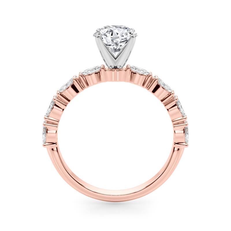 Auriya 14k Rose Gold Lab Grown Round Diamond Engagement Ring 0.50 to 5.00 ct. tw. (F-G VS)