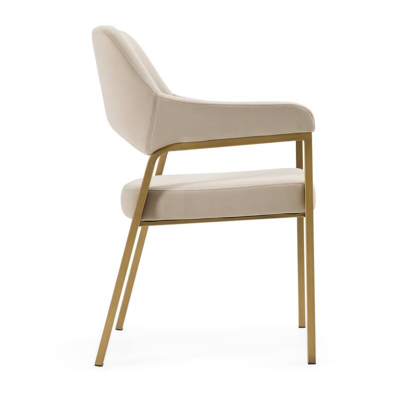 Modrest George Modern Beige Fabric & Antique Brass Dining Chair