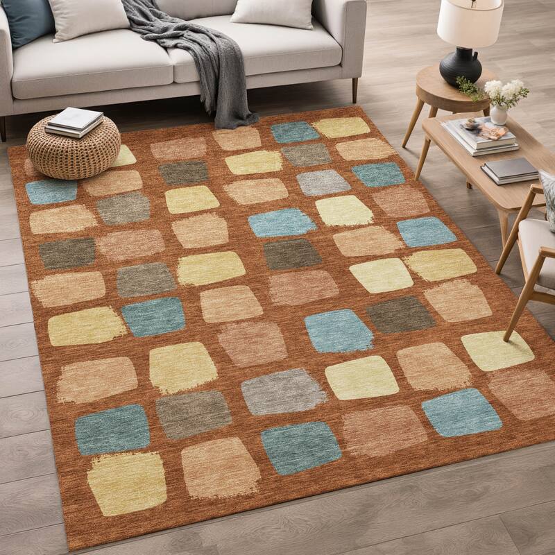 Machine Washable Indoor/ Outdoor Casual Hoppy Chantille Rug