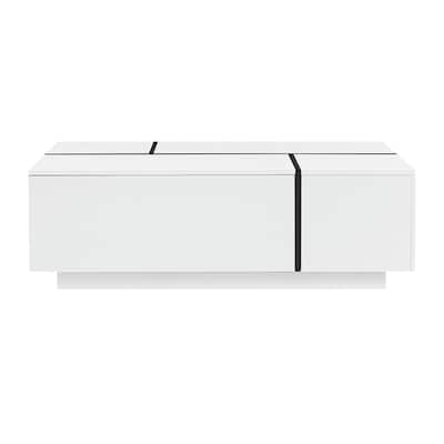 47.2''-72.7'' Extendable Coffee Table, Multi-Functional Coffee Table with High-Gloss Finish