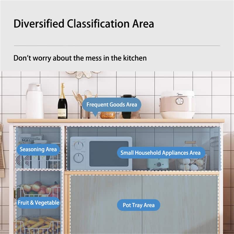 Kitchen Utility Storage Shelf with Cabinet
