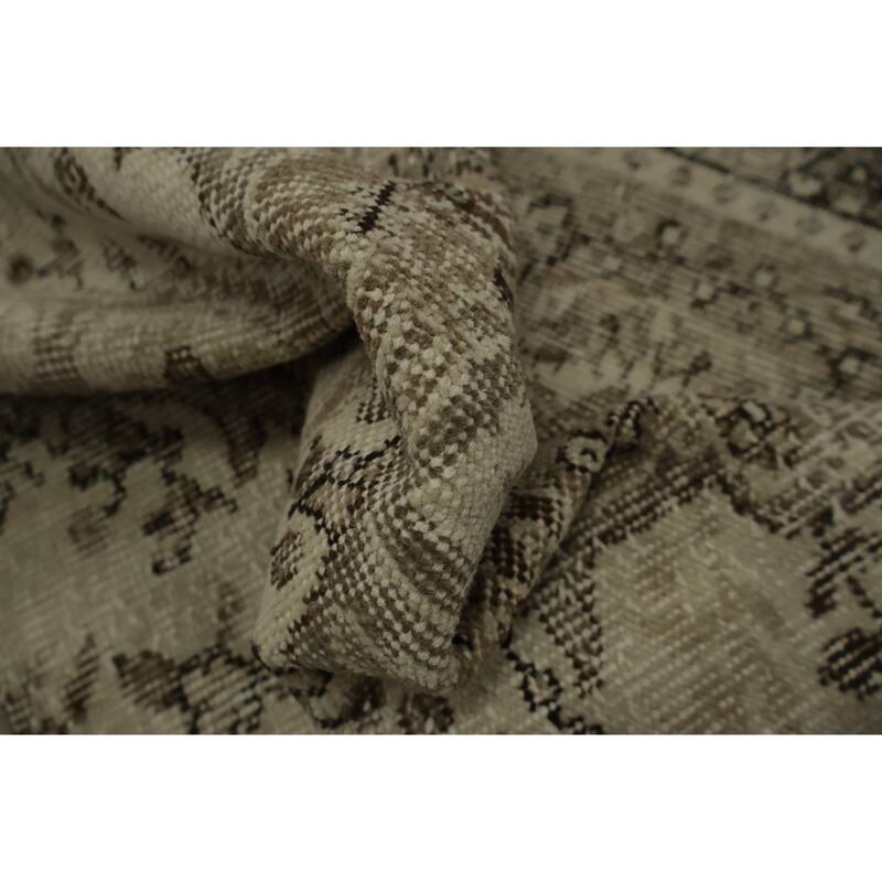 Hand Knotted Oriental 100% Wool Carpet Transitional Floral Beige & Ivories Anatolian Area Rug - 9' 6'' X 5' 9''