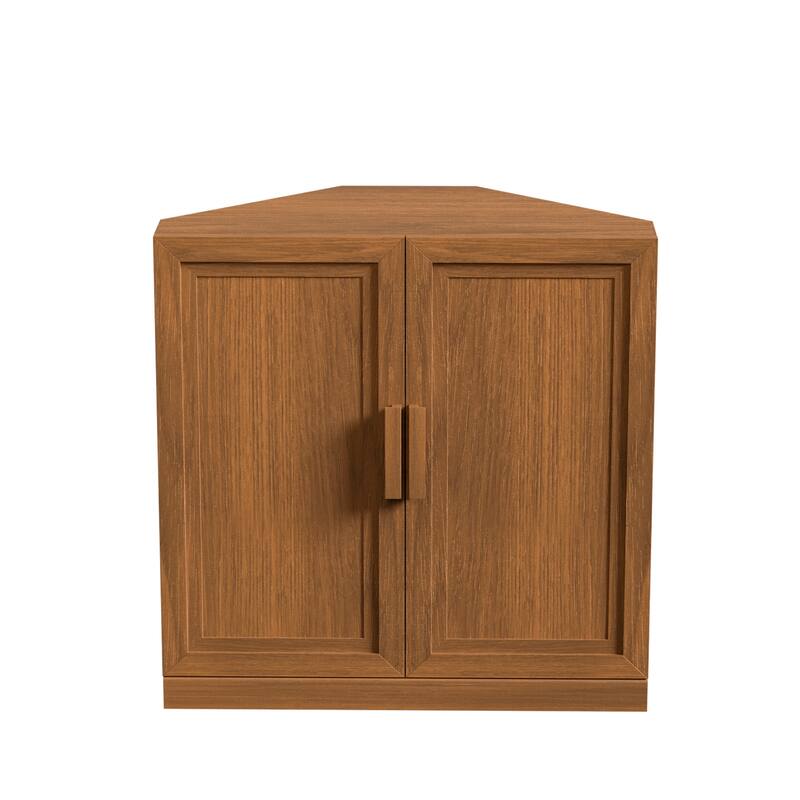31"H Corner Sideboard Cabinet Free-Standing Corner Storage Organizer