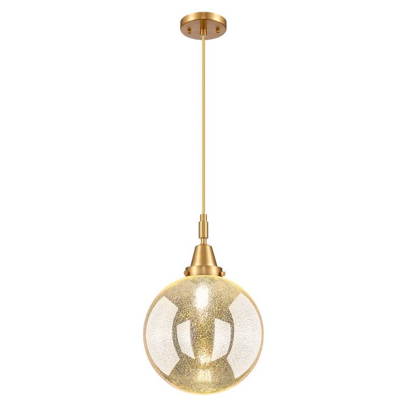 Innovations Lighting Downtown Urban - Caden Beacon - 1 Light 10" Cord Hung Mini Pendant - Satin Gold/Mercury Shade