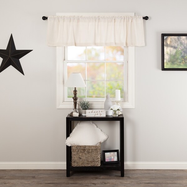 Farmhouse Kitchen Curtains VHC Cotton Burlap Valance Rod