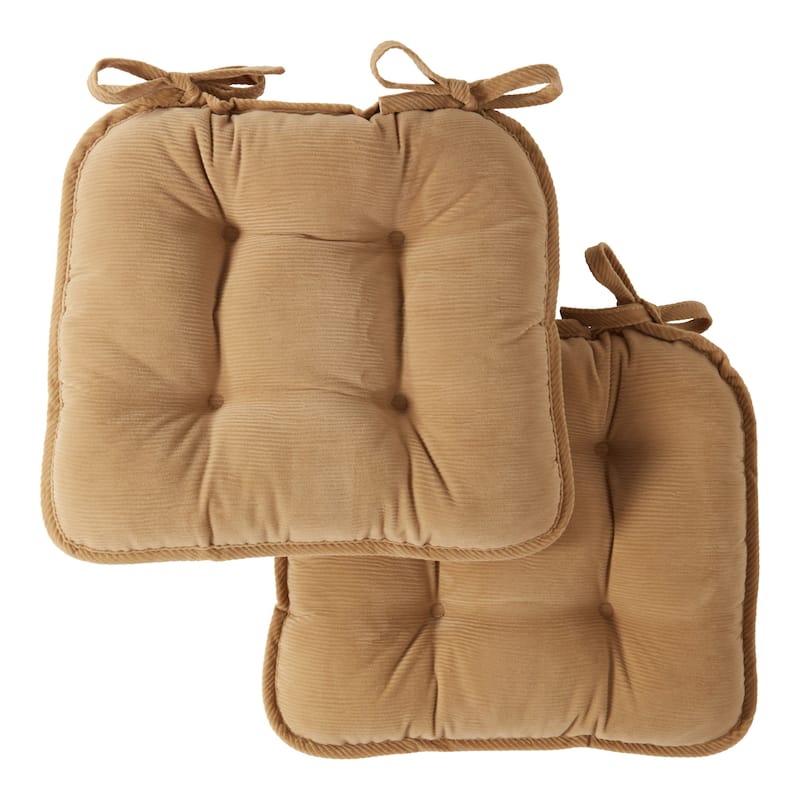 Omaha Indoor Reversible Corduroy Chair Pads (2-Pack) - Buff