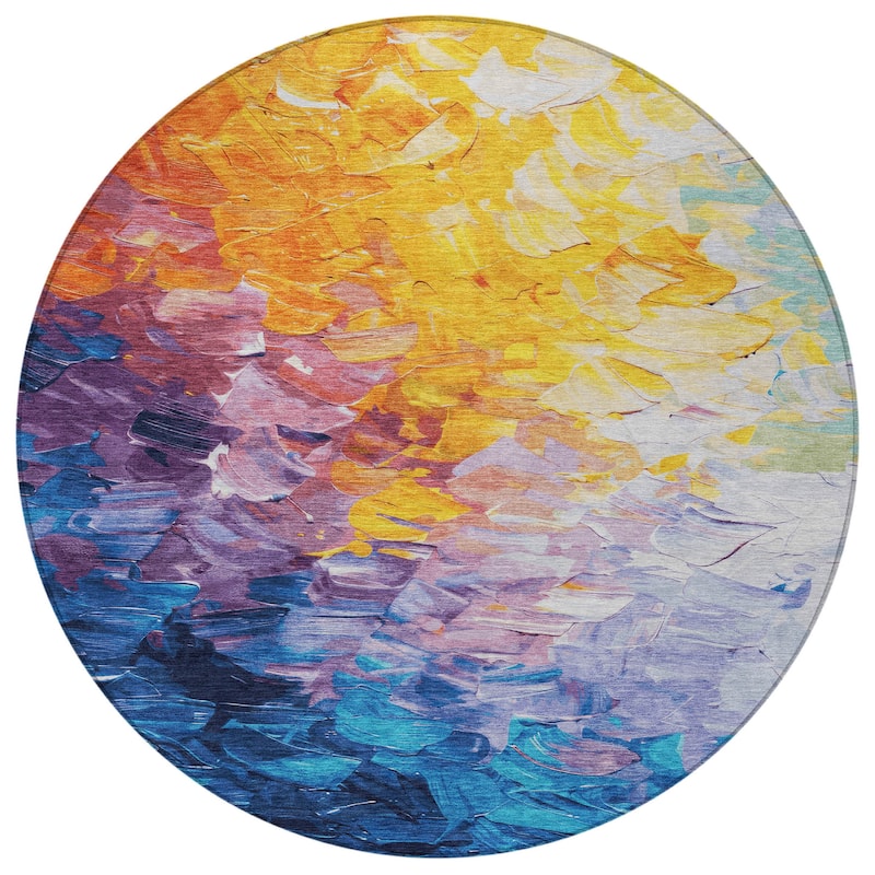 HomeRoots Abstract Transitional Rectangle Outdoor Rug