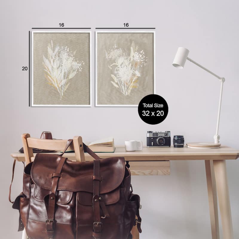 Stupell Natural Herb Impression Framed Giclee Art Design By Susan Jill (Set of 2)