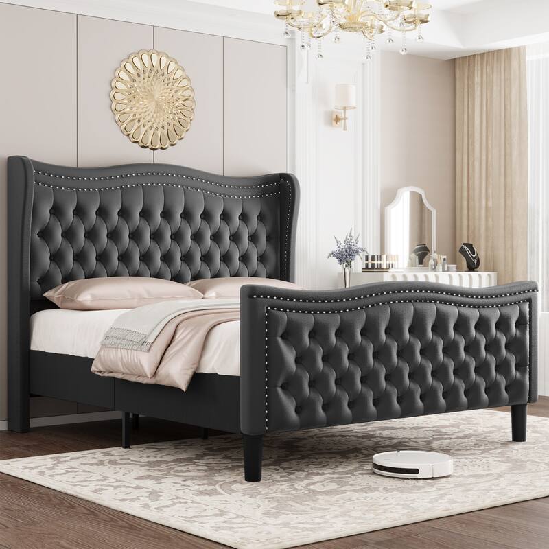 Modern Platform Bed,Full,Queen,King