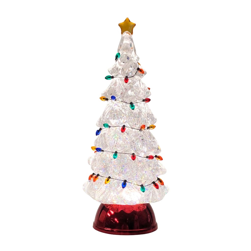 LED Christmas Tree 11.5 Inch with Colorful Lights and USB/AA Power Option - 3.25” x 3.25” x 9.5”