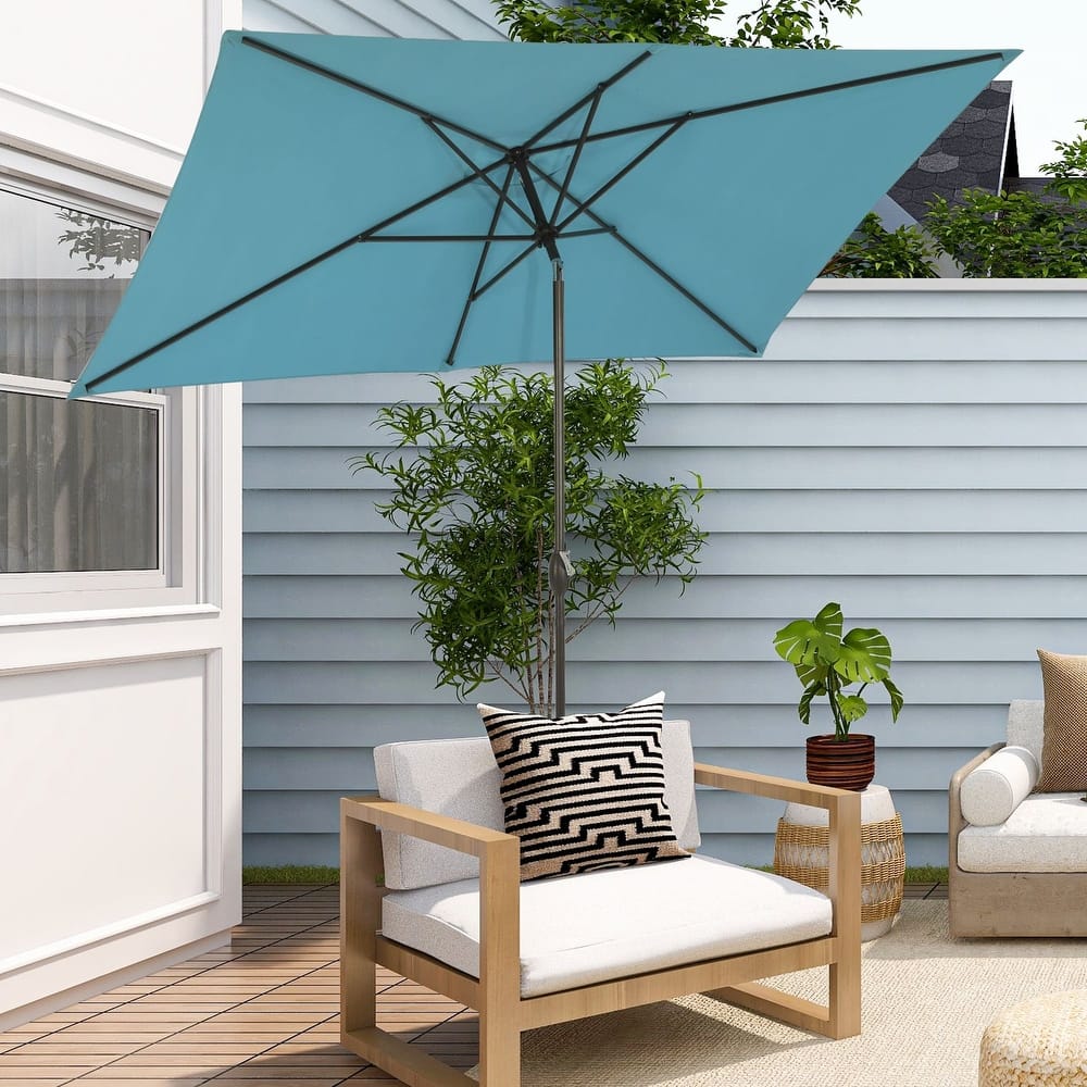Royalcraft 10 x 6.5 ft Rectangular Patio Market Umbrella with Crank