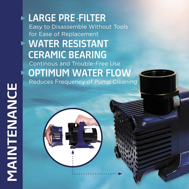 Alpine Corporation Submersible Water Pump with 33 FT Cord for Ponds, Fountains, Waterfalls & Water Circulation