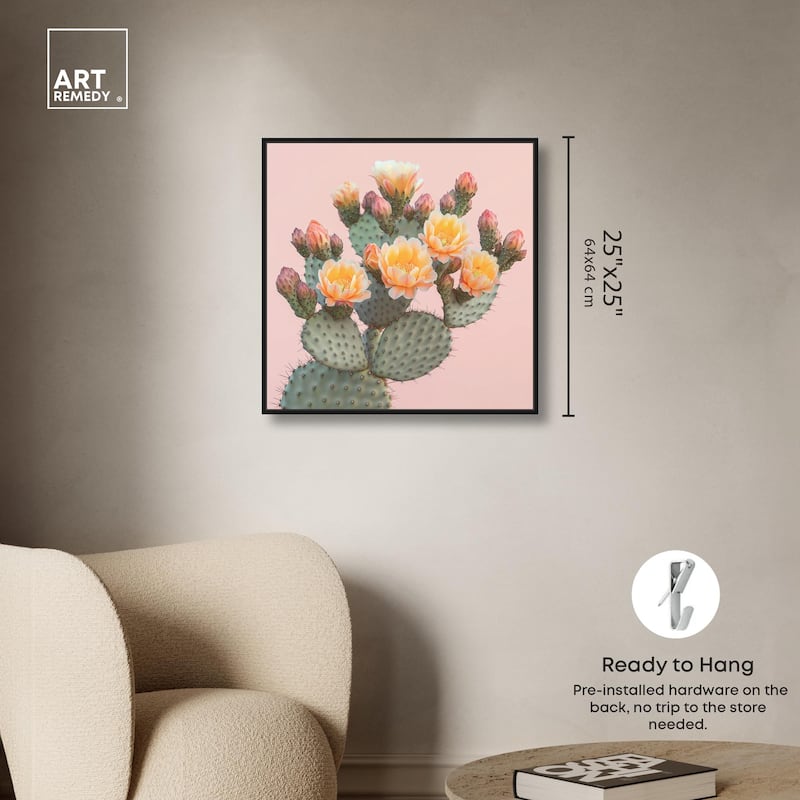Pink and Prickly Canvas by Art Remedy