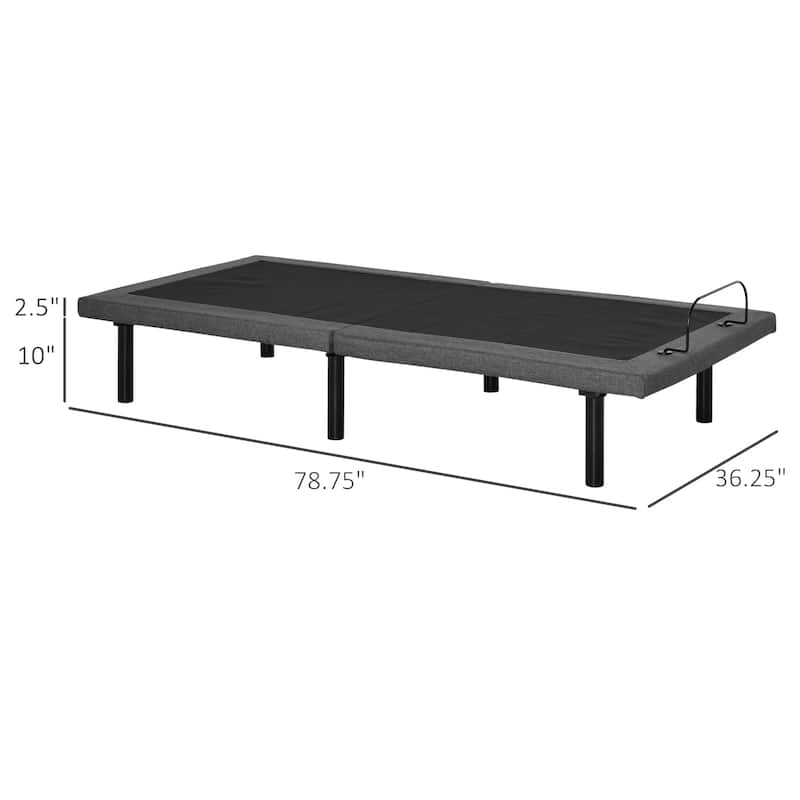 Twin XL Size Steel Adjustable Foldable Bed with Zero Gravity Position and Wireless Remote