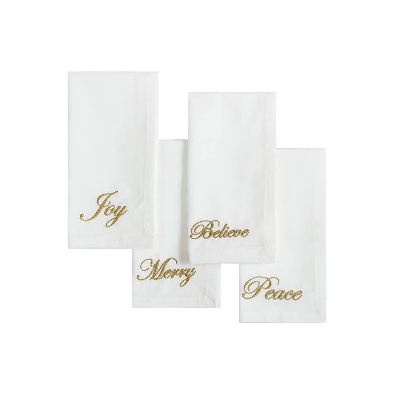 Holiday Sentiments Napkins, Set of 4 - 17"x17"