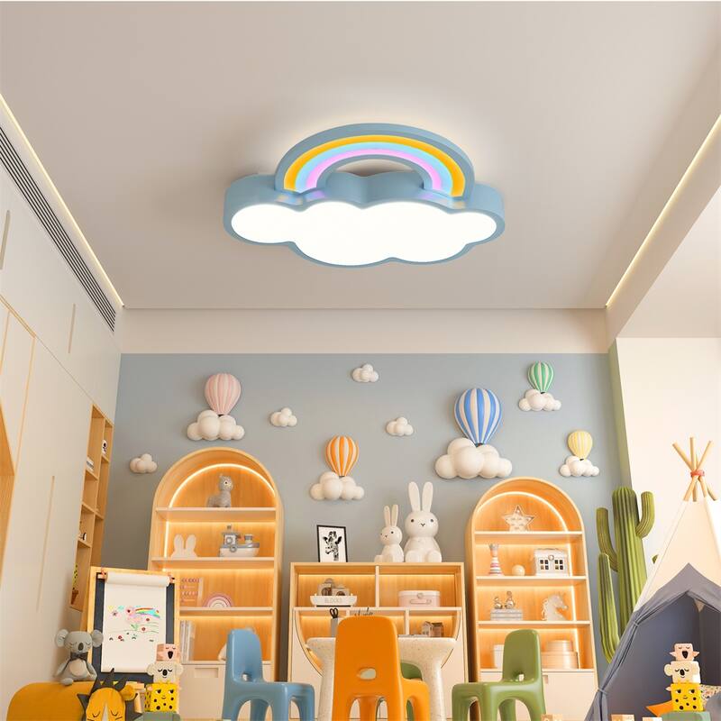 Kids Cloud-Shaped Ceiling Light W/3 Adjustable Colors Energy Saving
