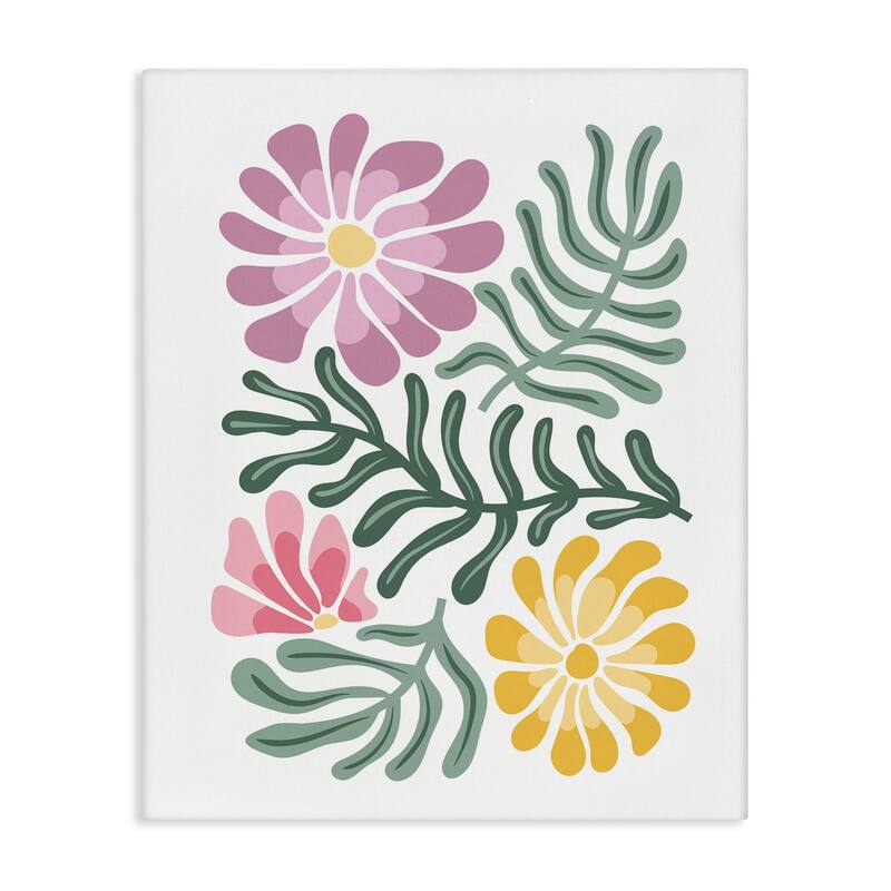 Stupell Pastel Midcentury Mod Blooms Canvas Wall Art Design By Kim Allen - 16 x 20