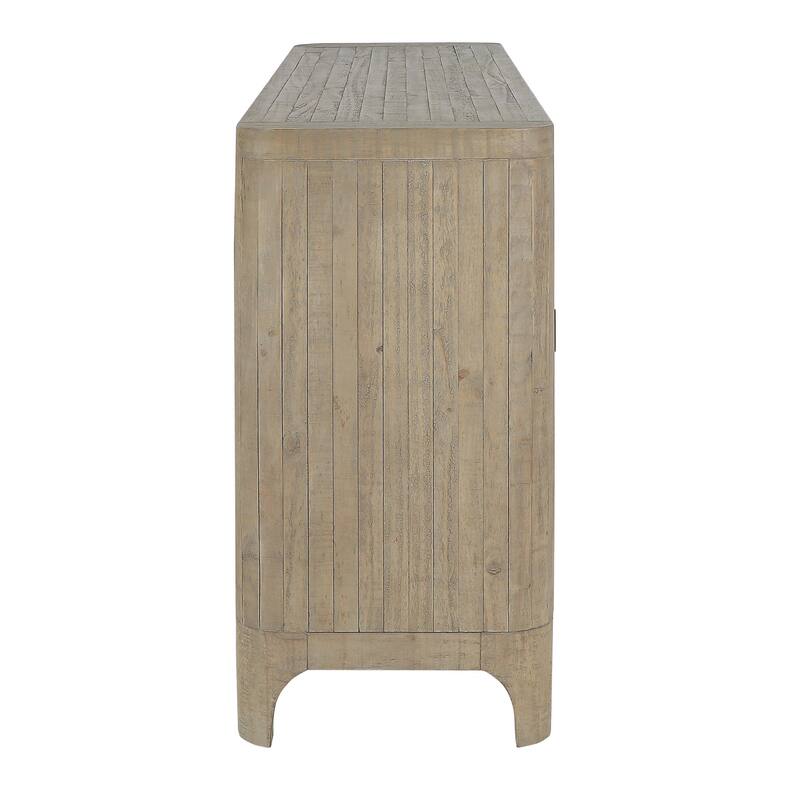 Classic Home Alpine 4-Door Concrete and Wood Sideboard Buffet