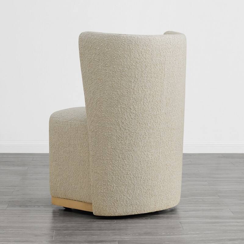 Spruce & Spring Kevin Modern Wingback Dining Chairs with Casters&Wood Base Set of 2 - Set of 2