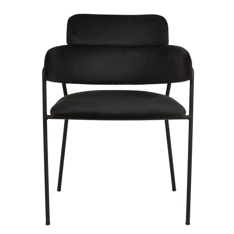 LeisureMod Set of 2 Axis Upholstered Dining Chairs with Black Stainless Steel Legs, Modern Side Chair for Kitchen Home Office