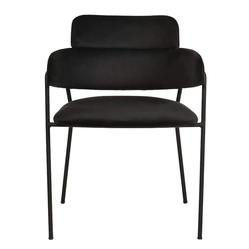 LeisureMod Set of 4 Axis Upholstered Dining Chairs with Curved Backrest, Contemporary Accent Side Chair for Home Office Bedroom