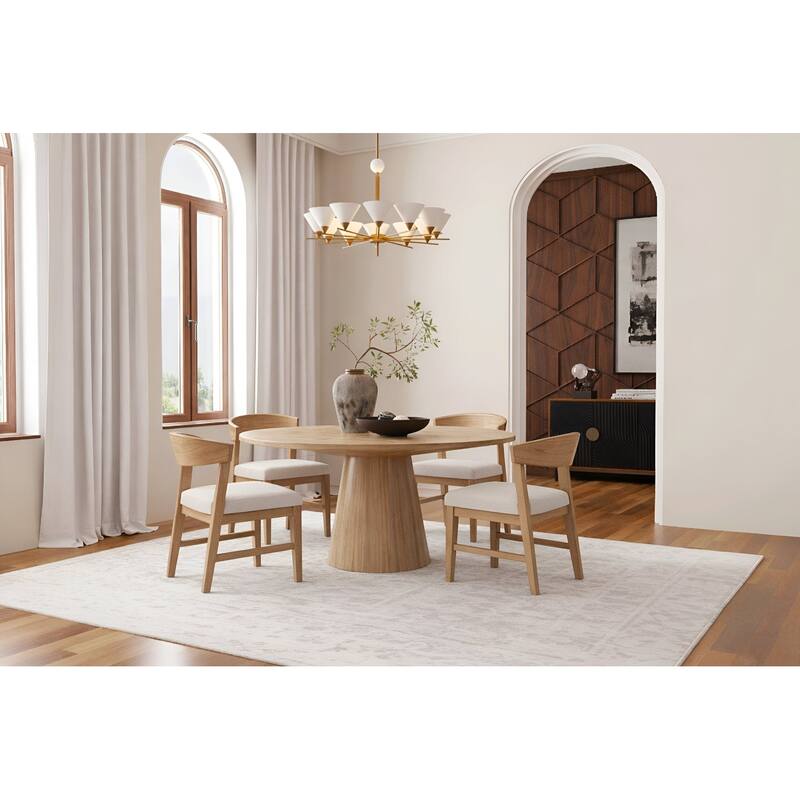 Alpine Furniture Cove Set of 2 Dining Wood Back Chairs, Natural