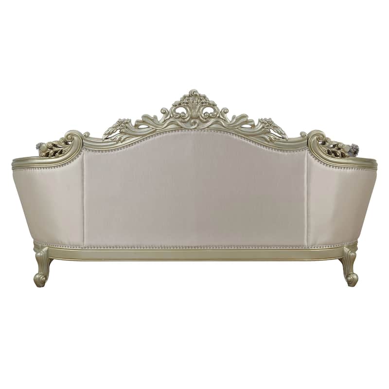 Corvallis Cream and Golden Ivory Button-Tufted Sofa