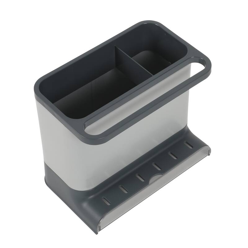 Gibson Home Ledgebrook Sink Caddy - Kitchen Organizer with Metal Panel, Sponge Holder, and Drain Board for Countertop Storage.