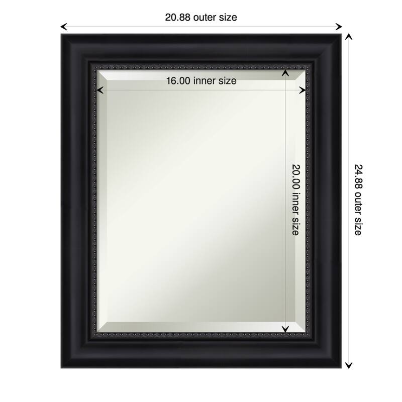 Beveled Wall Mirror - Astor Black Frame - 21 x 25-inch - Astor Black