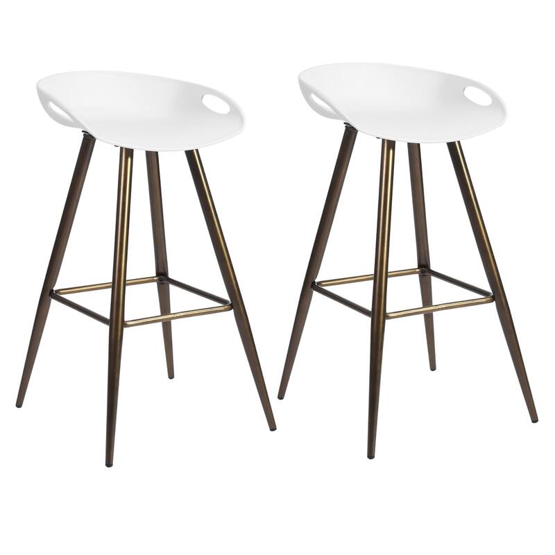Homylin 32IN PP Seat Bar Stools with Steel Legs 2PCS