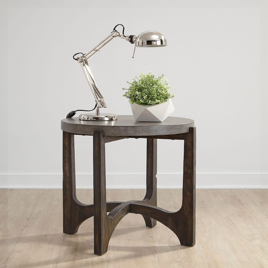 Cascade Wire Brush Rustic Brown End Table