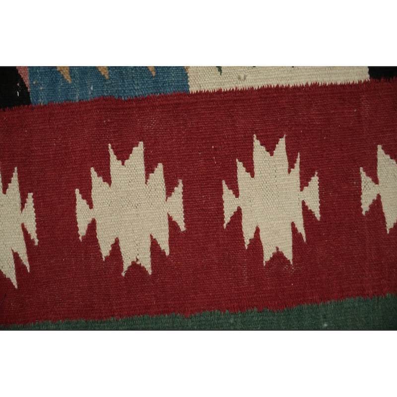 Hand Woven Oriental 100% Wool Carpet Southwestern Modern Multi-Colored Kilim Area Rug - 6' 0'' X 5' 8''