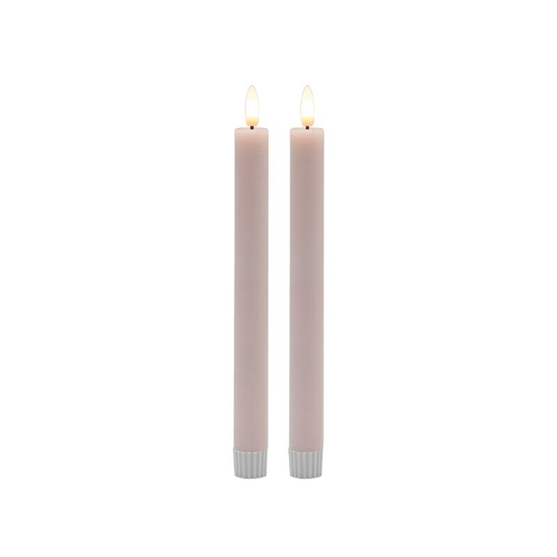 Medium Flameless LED Taper Candles - 8.5" - Pink - Set of 2