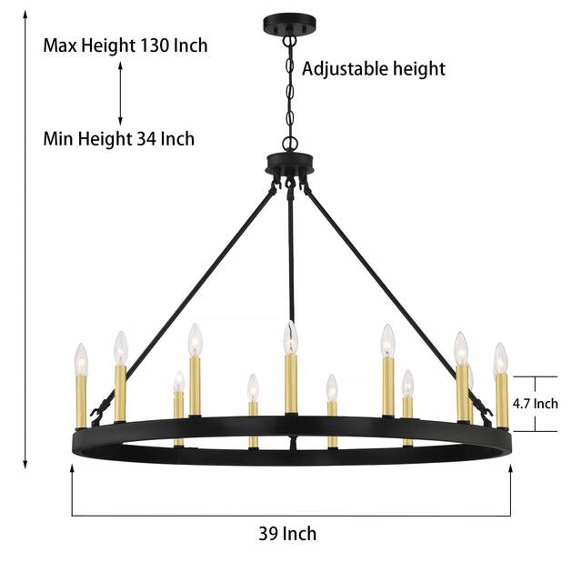 Acroma 15 Light 40 In Modern Farmhouse Wagon Wheel Chandelier-UL