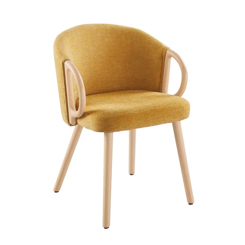 Art Leon Modern Fabric Accent Dining Wood Chair (Set of 2)