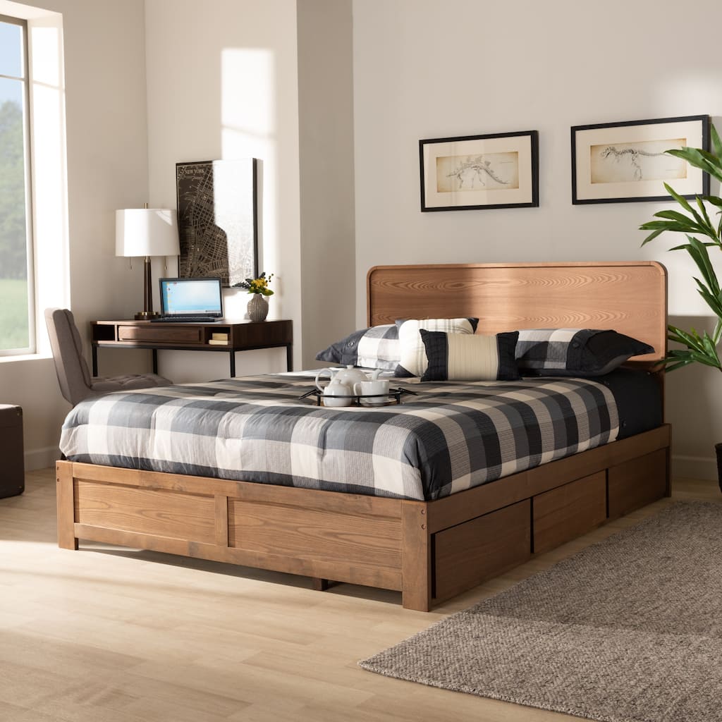 Eleni Modern and Contemporary Transitional 3-Drawer Storage Bed