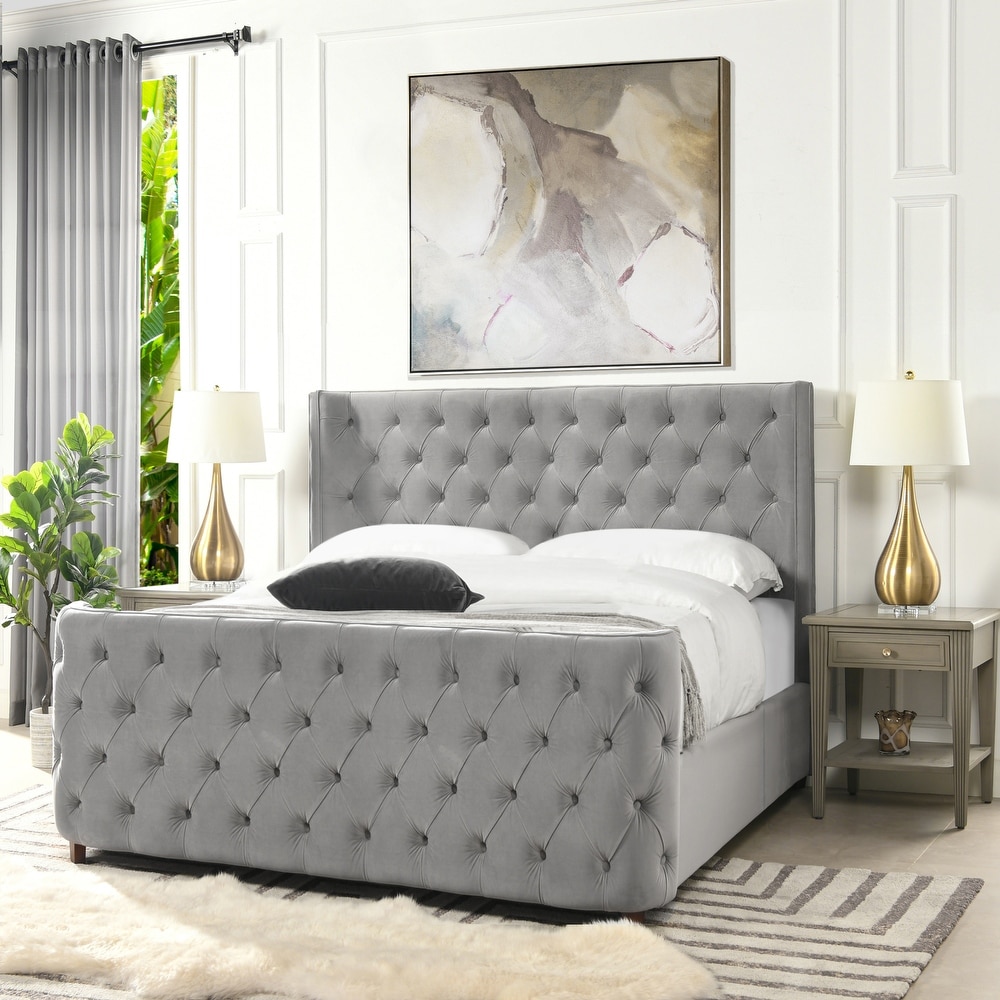 Mildred upholstered hotsell wingback headboard